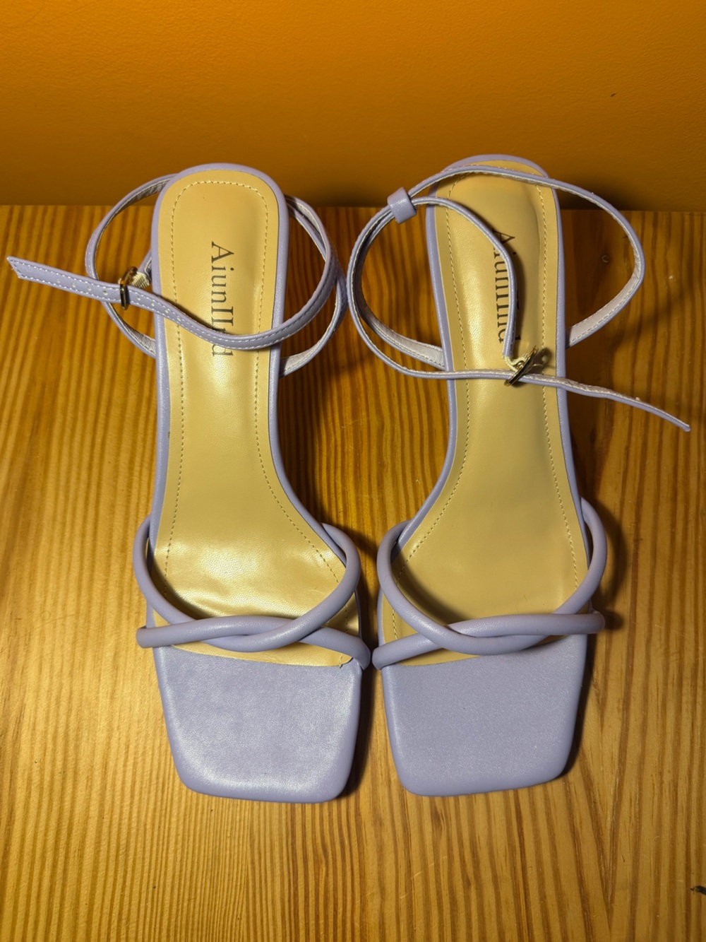Lilac Strappy Square-Toe Sandals for Women
